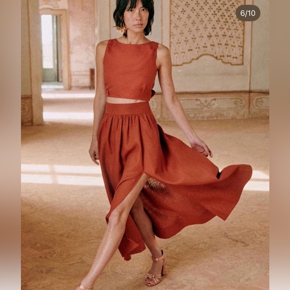 Sezane Sophie Skirt Terre - Size 6 - Picture 4 of 10